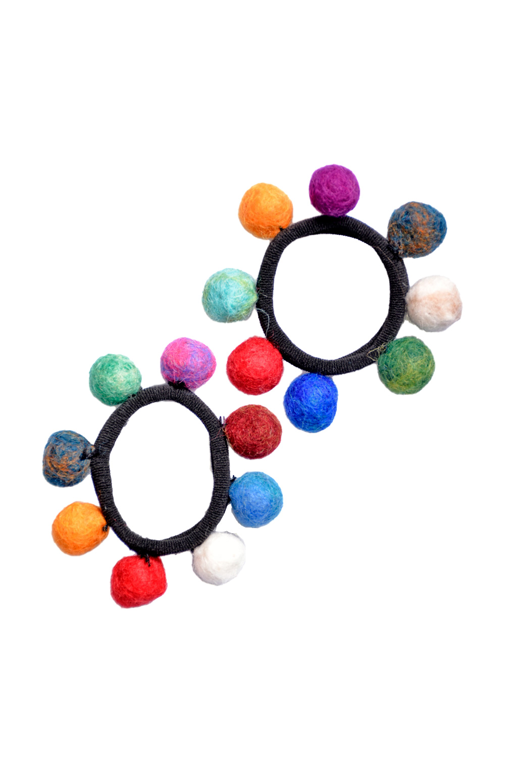 Small colourful felt hair tie