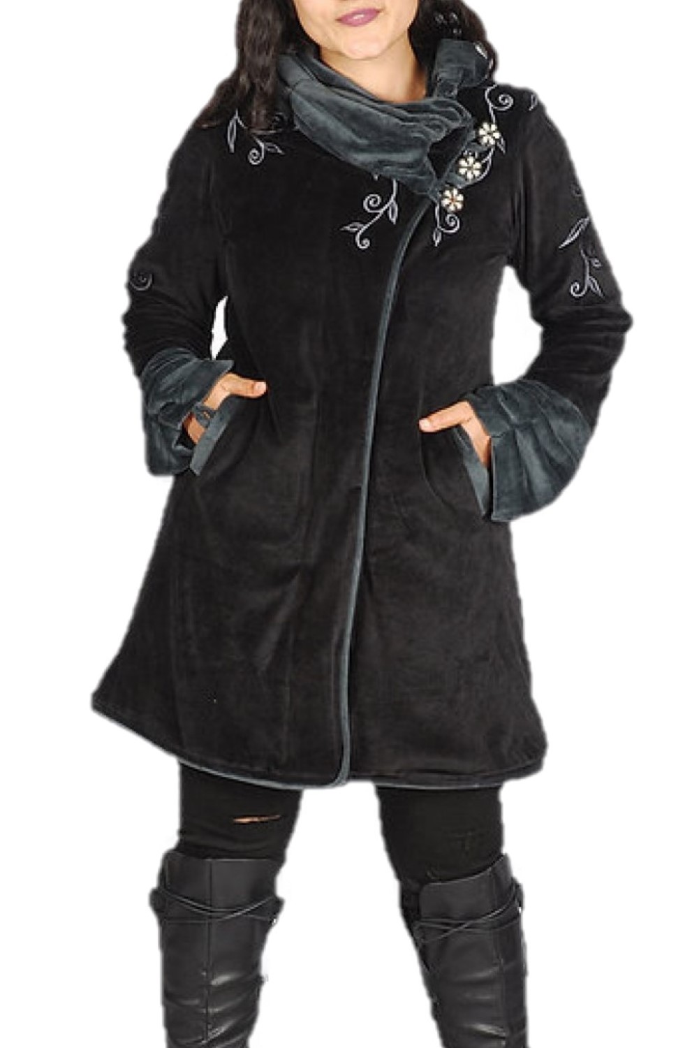 shawl hooded coat