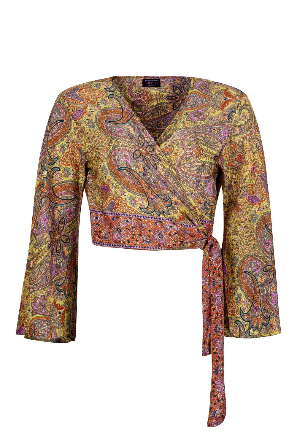 Wicked Dragon Clothing - Bohemian style silky tie front top