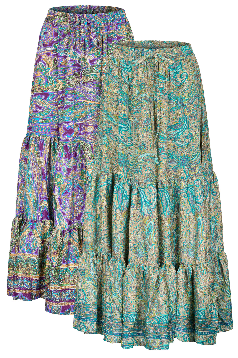 Zephyr silky tiered whimsy skirt