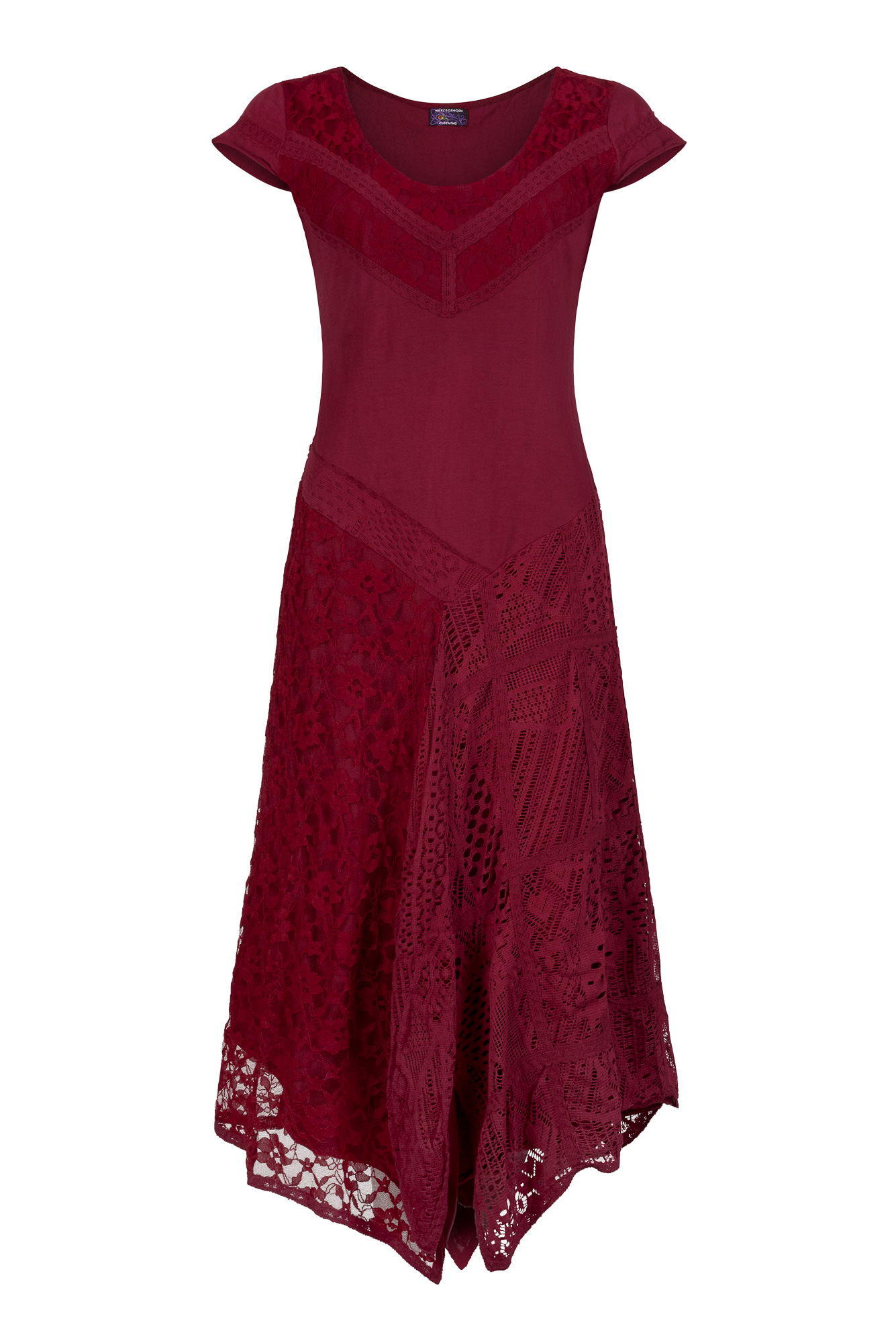 Wicked Dragon Clothing - Layered crochet and lace boho dress