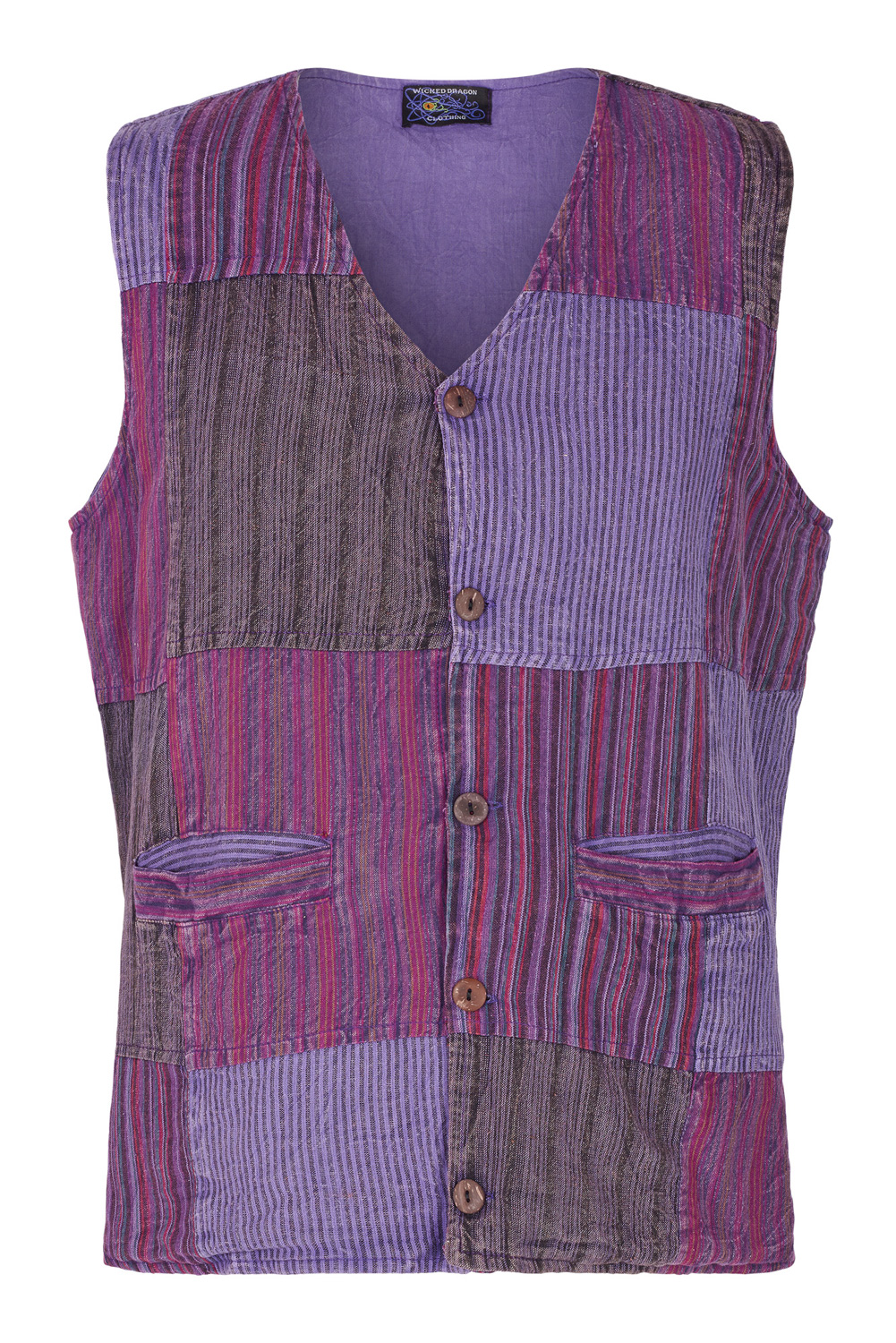 Wicked Dragon Clothing - Mens hippie patchwork waistcoat