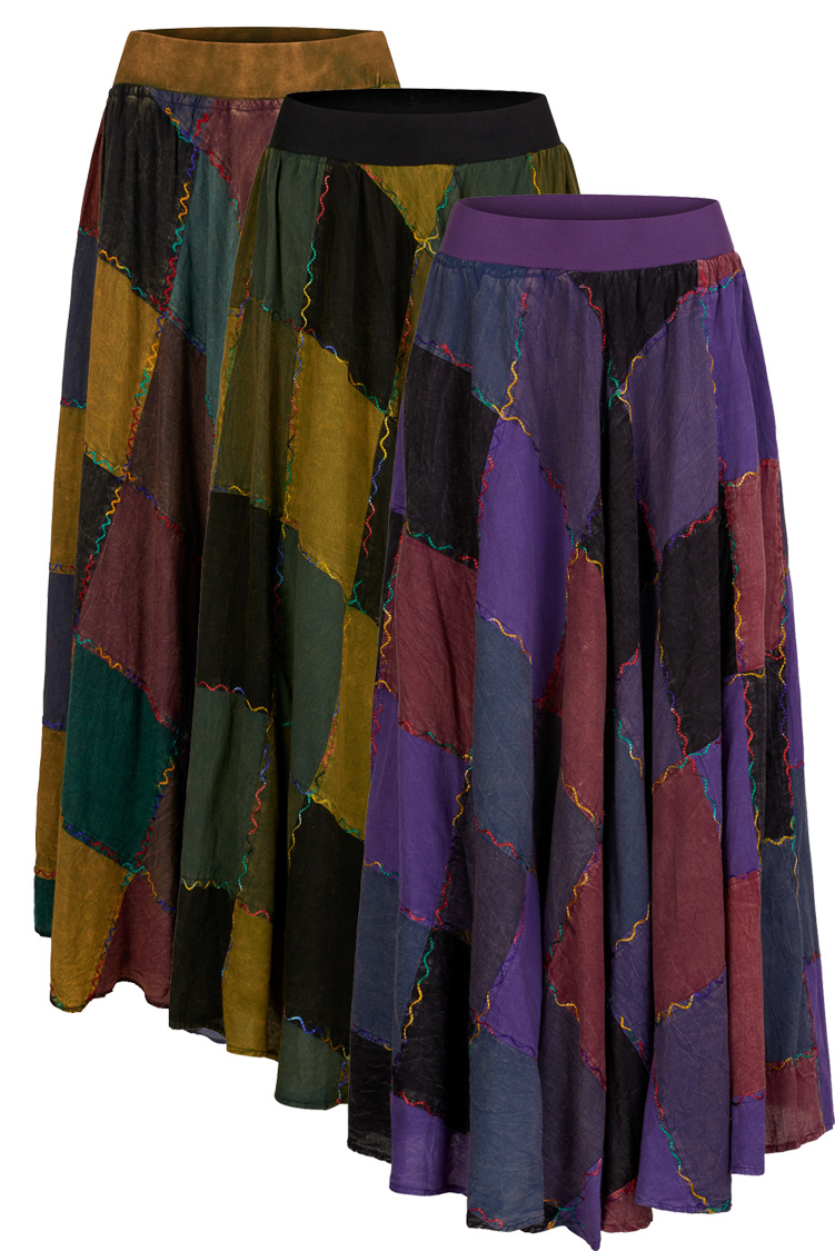 Women's Embroidered Skirt, Maxi Skirt, Flare Skirt, Cotton Skirt