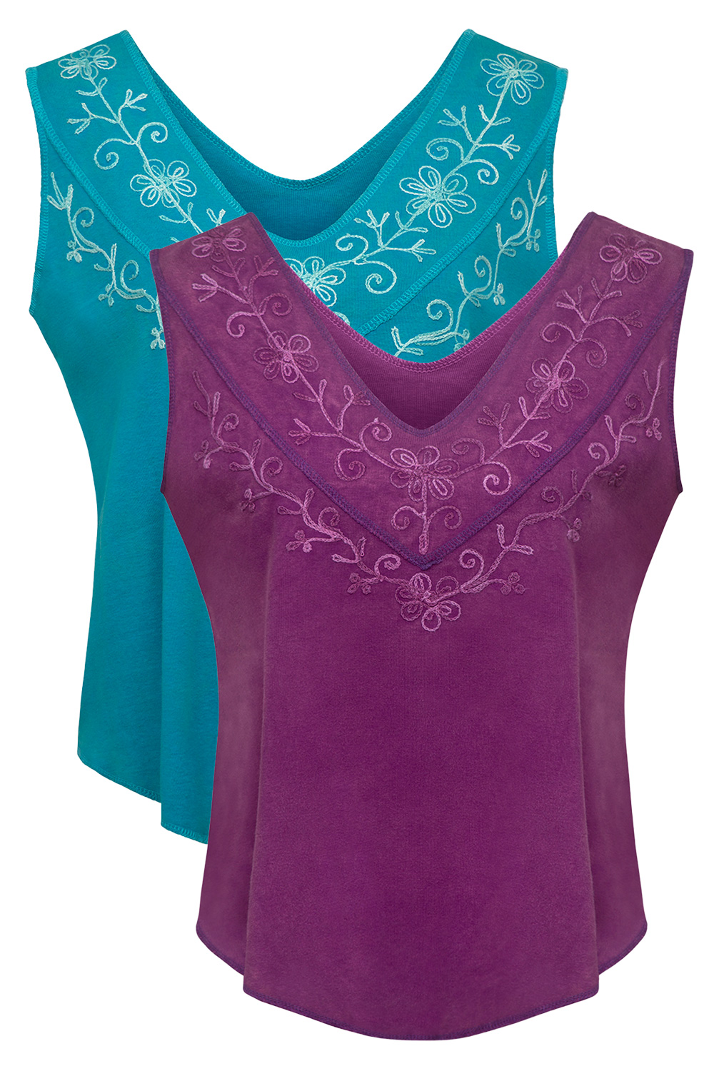 Genevieve embroidered sleeveless top