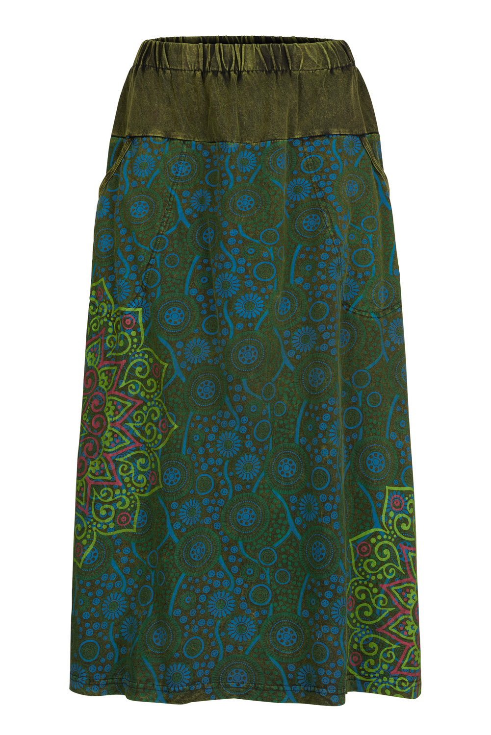 Wicked Dragon Clothing - Mandala print long skirt with pockets