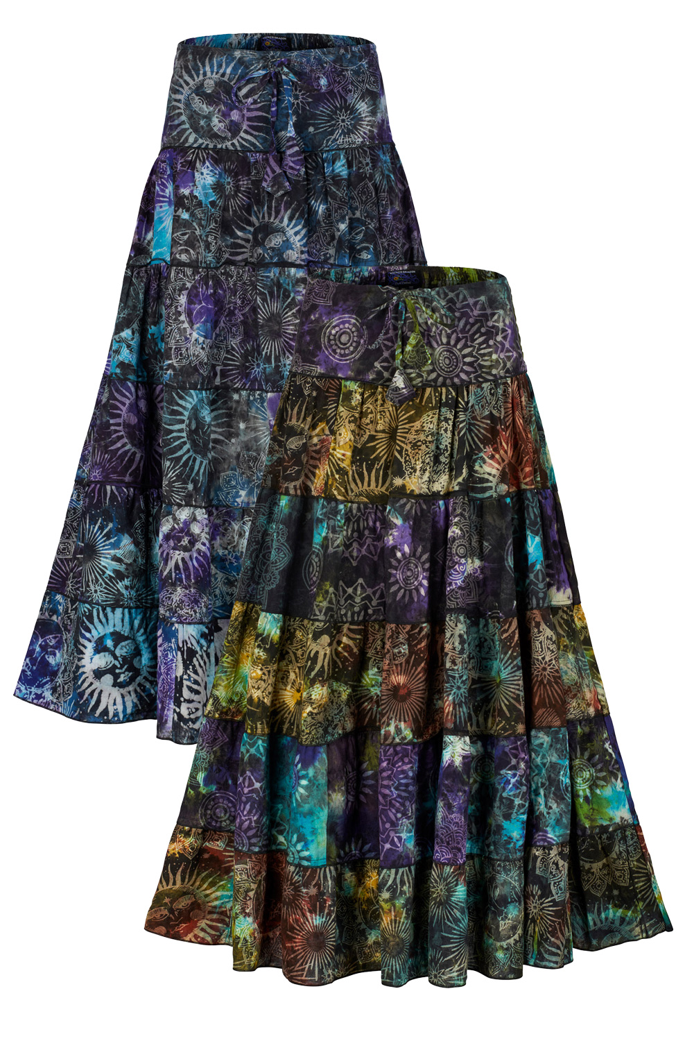 Celestial tiered maxi skirt
