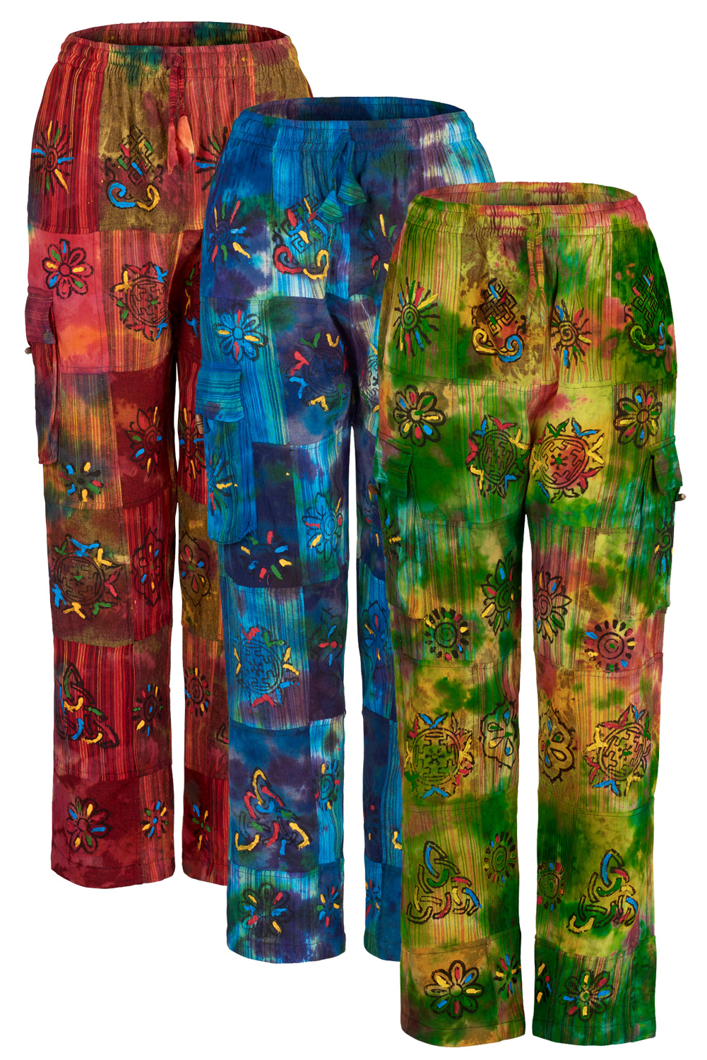 Green Patchwork Trousers - Gringo Fairtrade