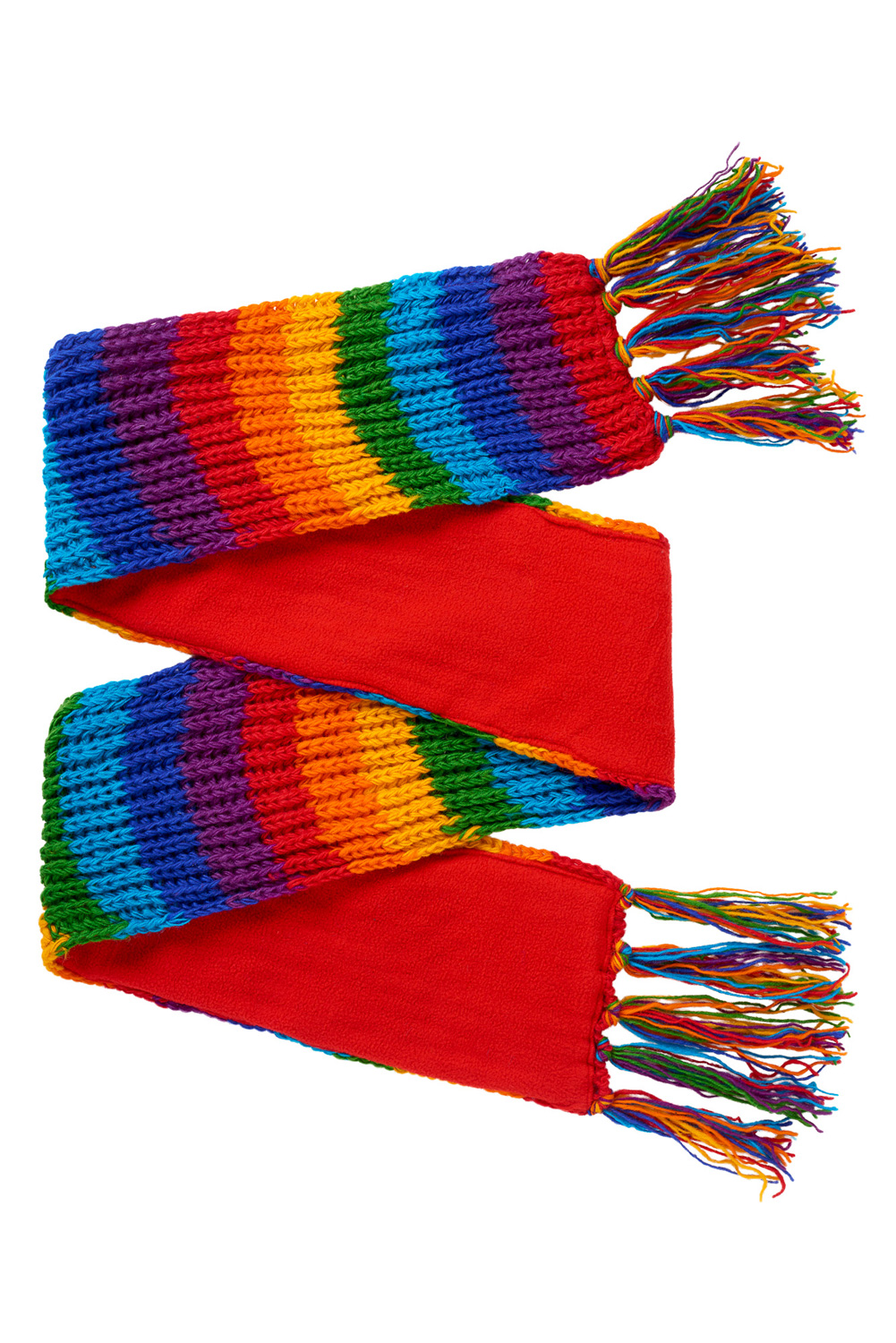 Long rainbow wool scarf