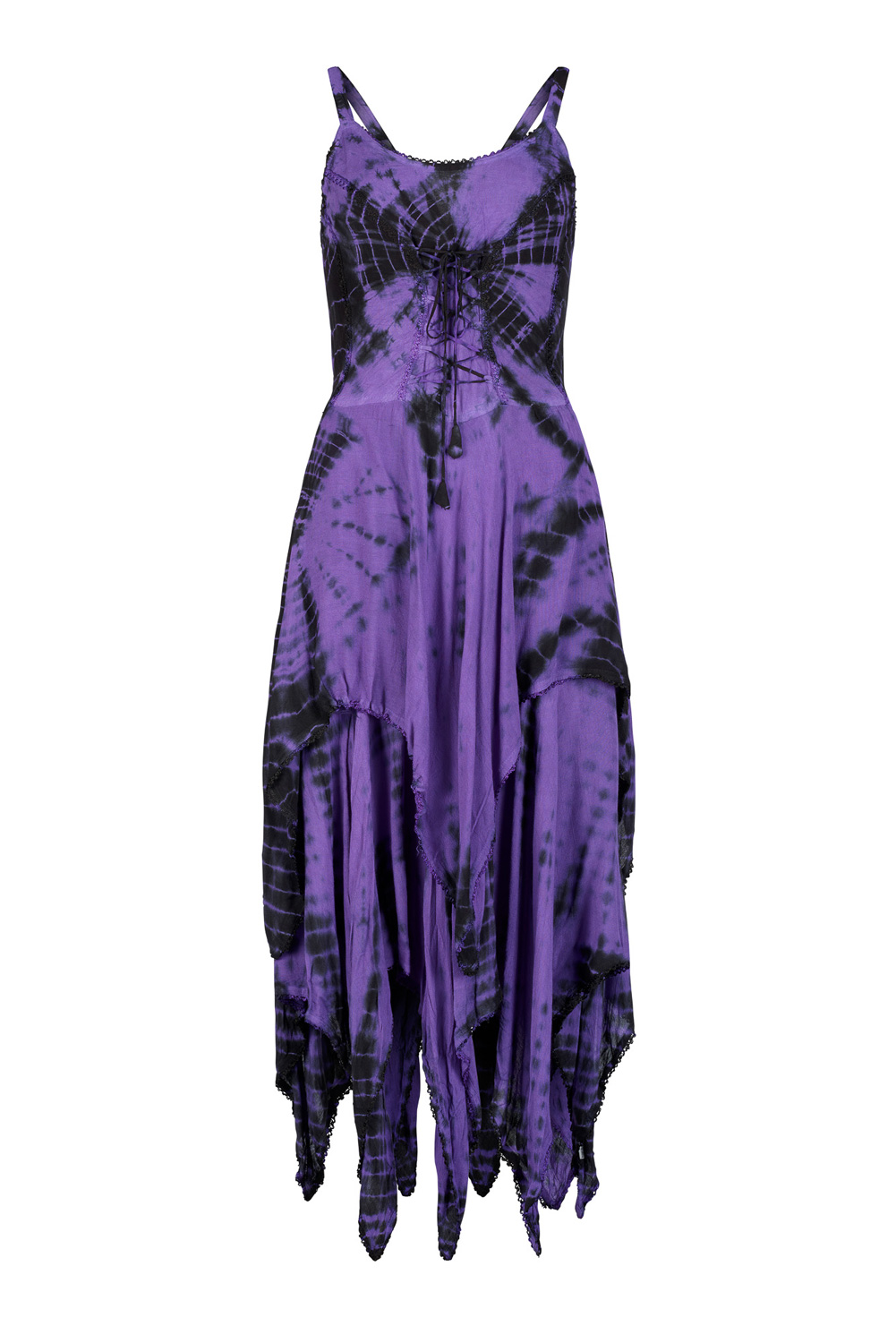 Wicked Dragon Clothing - Tie dye lace up pixie dress